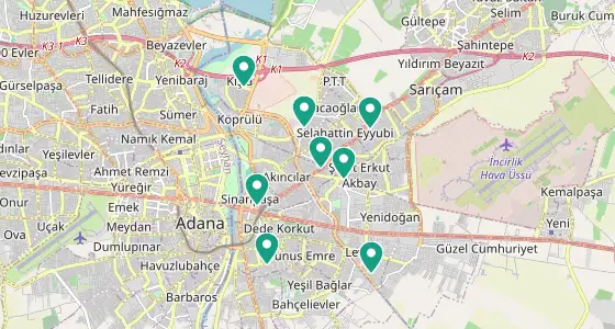 Yüreğir eczane konum haritası — Adana