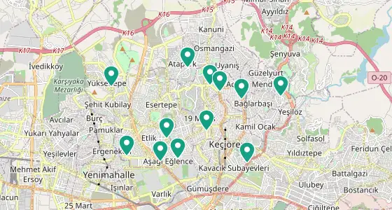 Keçiören eczane konum haritası — Ankara