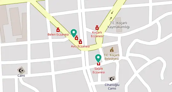 Koçarlı eczane konum haritası — Aydın