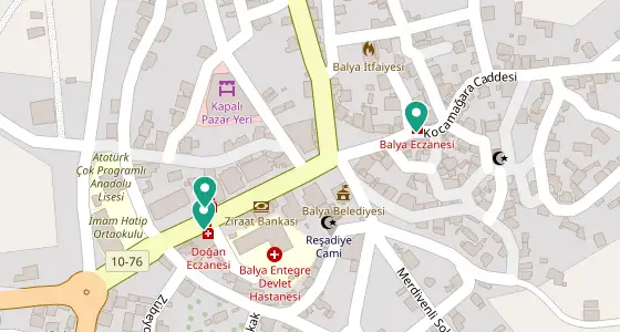 Balya eczane konum haritası — Balıkesir