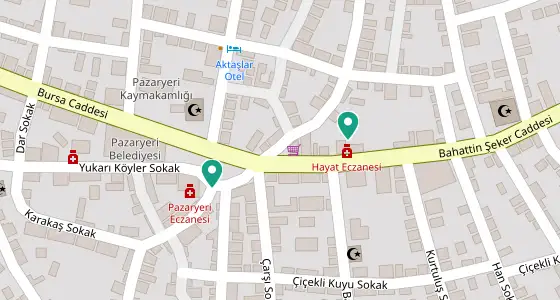 Pazaryeri eczane konum haritası — Bilecik