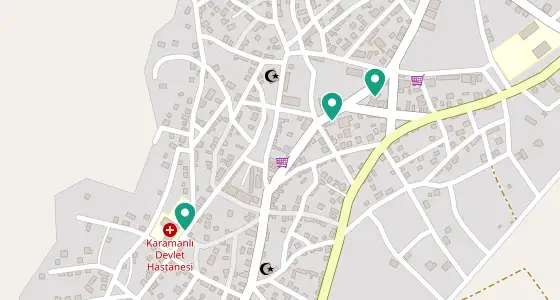 Karamanlı eczane konum haritası — Burdur
