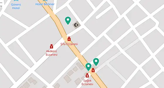 Yeşilova eczane konum haritası — Burdur