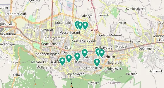 Yıldırım eczane konum haritası — Bursa