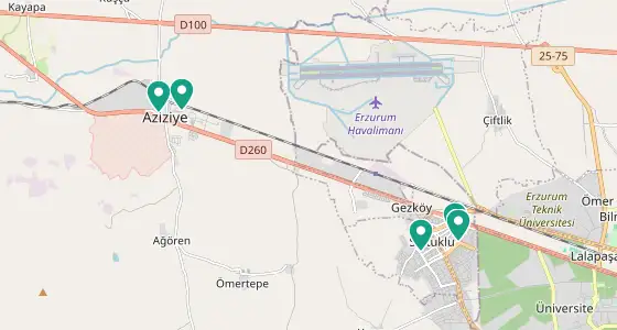Aziziye eczane konum haritası — Erzurum