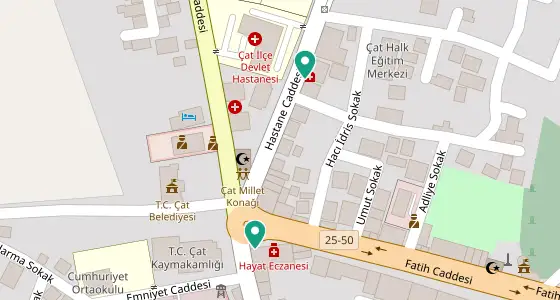 Çat eczane konum haritası — Erzurum