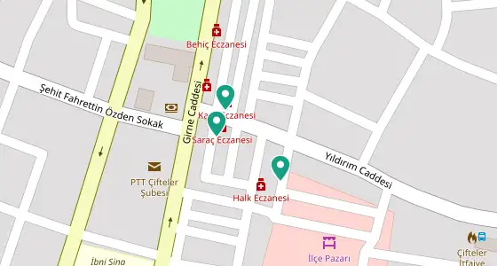 Çifteler eczane konum haritası — Eskişehir