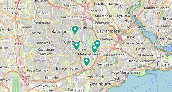 Güngören eczane konum haritası — İstanbul