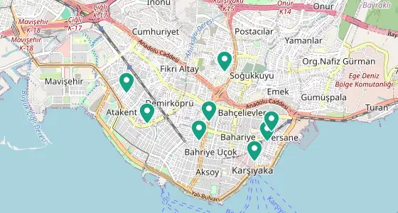 Karşıyaka eczane konum haritası — İzmir
